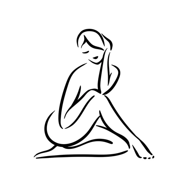 Vetor mão desenhada ilustração da figura da mulher no fundo branco —  Vetores de Stock