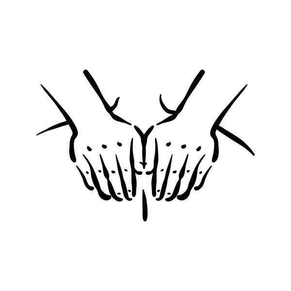 Illustration vectorielle dessinée à la main du processus de massage sur fond blanc — Image vectorielle