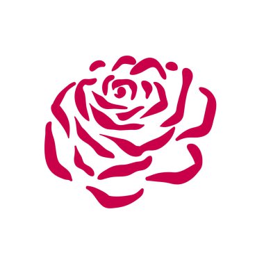 Beyaz arka planda vektör gül sembolü çizimi