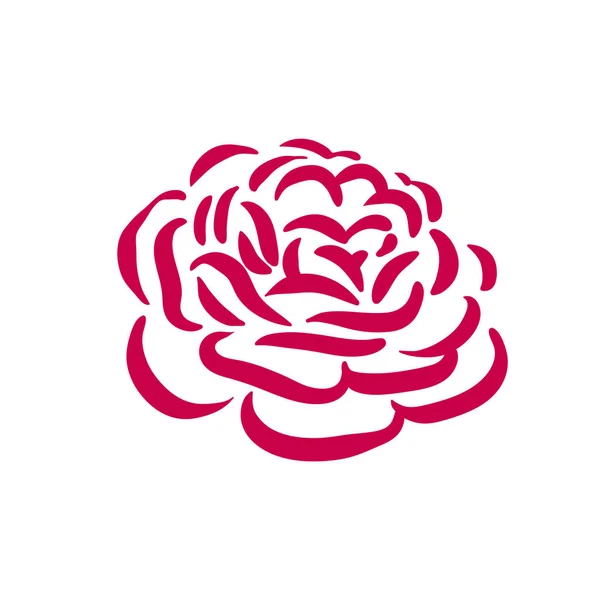 Illustration de symbole de rose vectorielle sur fond blanc — Image vectorielle