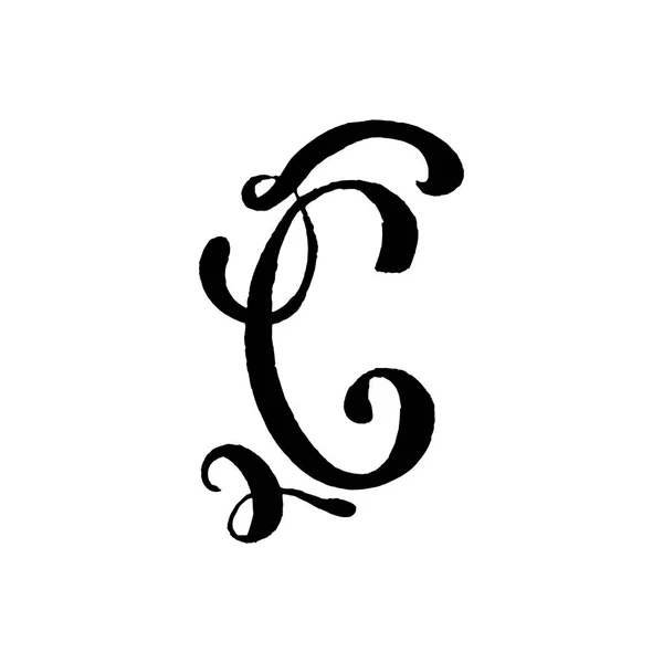 漂亮的大写字母C，白底卷发 — 图库矢量图片