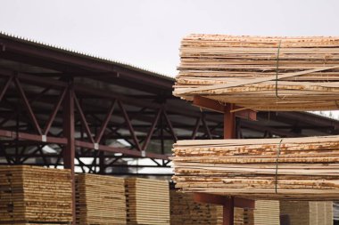 Tahtalar açık hava deposunda