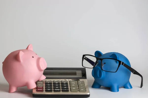 Calculator and piggy bank , Calculating Savings