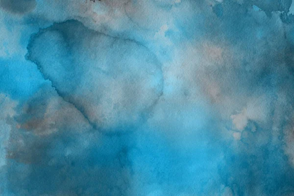 Abstract Blauw Aquarellen Achtergrond Decoratieve Textuur — Stockfoto