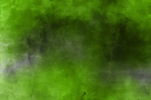 装饰质感 抽象绿色水彩画背景 — 图库照片