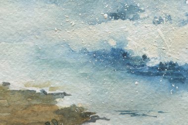 Soyut Mavi arka plan, suluboya dekoratif doku