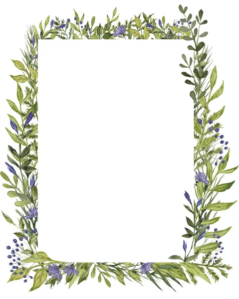 Fundo Aquarela Primavera Com Flores Decoração Moldura Florística — Fotografia de Stock