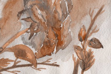  çiçekler ile bahar suluboya arka plan. Çiçekçi dekor.