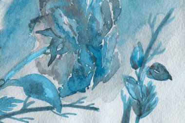  çiçekler ile bahar suluboya arka plan. Çiçekçi dekor.