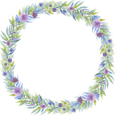  çiçekler ile bahar suluboya arka plan. Çiçekçi çerçeve dekoru.