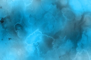  Dekoratif doku. Soyut mavi suluboya arka plan.
