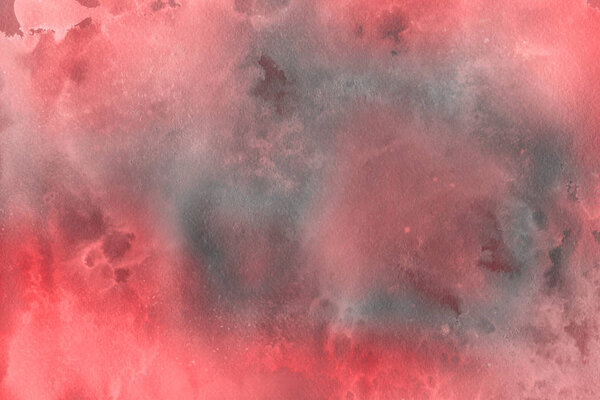 Watercolor decorative texture. Abstract red background