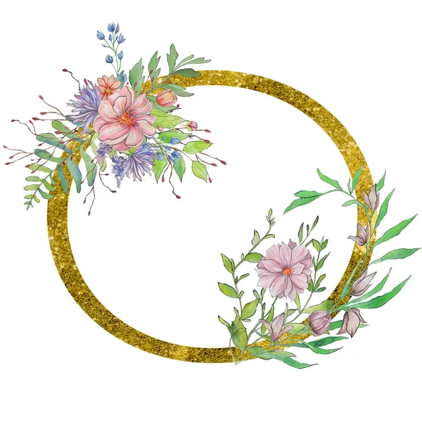 Ziffer Mit Blüten Und Blättern Urlaub Und Floristische Gestaltung — Stockfoto