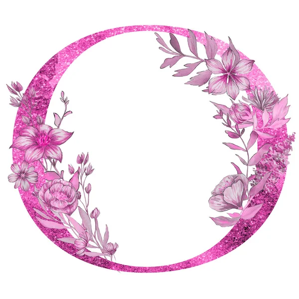 Buchstabe Des Alphabets Mit Blüten Und Blättern Florales Elegantes Design — Stockfoto