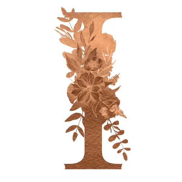 알파벳의 꽃무늬 우아한 디자인 — 스톡 사진