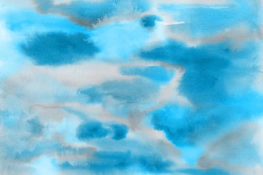 Renkli mavi doku, kağıt arka plan. Boya sızıntıları ve ombre etkileri