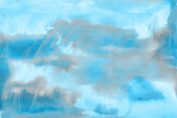 Colorful blue texture,  paper background. Paint leaks and ombre effects