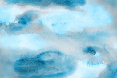 Renkli mavi doku, kağıt arka plan. Boya sızıntıları ve ombre etkileri