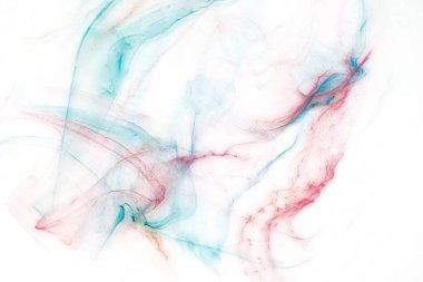 Beyaz kağıt arka planda renkli mürekkep ve suluboya doku. 