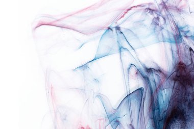 Beyaz kağıt arka planda renkli mürekkep ve suluboya doku. 