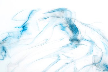 Beyaz kağıt arka planda renkli mavi mürekkep. Doku