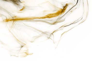 Beyaz kağıt arka planda renkli mürekkep ve suluboya doku. 