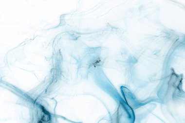 Beyaz kağıt arka planda renkli mavi mürekkep. Doku