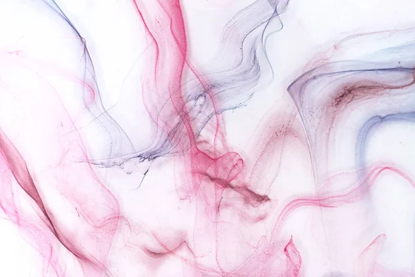 Beyaz kağıt arka planda renkli mürekkep. Doku