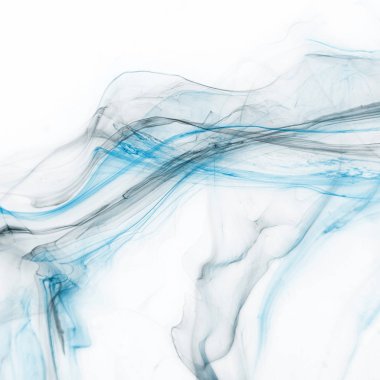 Beyaz kağıt arka planda renkli mavi mürekkep. Doku