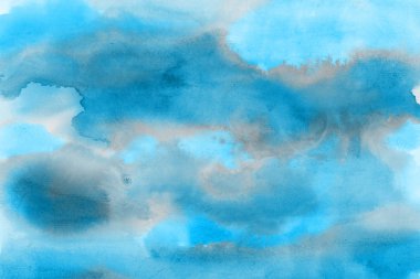  Renkli mavi doku, kağıt arka plan. Boya sızıntıları ve ombre etkileri