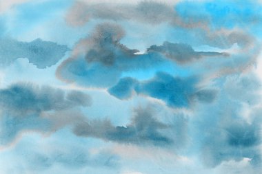  Renkli mavi doku, kağıt arka plan. Boya sızıntıları ve ombre etkileri