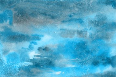  Renkli mavi doku, kağıt arka plan. Boya sızıntıları ve ombre etkileri