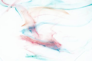 Beyaz kağıt arka planda renkli mürekkep. Doku