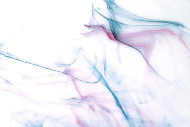 Beyaz kağıt arka planda renkli mürekkep. Doku