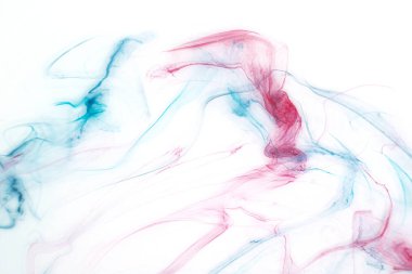 Beyaz kağıt arka planda renkli mürekkep. Doku