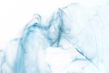 Beyaz kağıt arka planda renkli mavi mürekkep. Doku