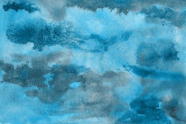  Renkli mavi doku, kağıt arka plan. Boya sızıntıları ve ombre etkileri