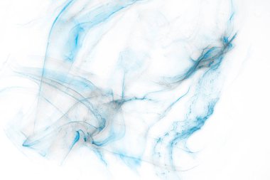 Beyaz kağıt arka planda renkli mavi mürekkep. Doku