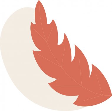 Beyaz izole arka planda el çizilmiş yaprak