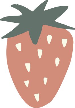 Beyaz izole arka planda el-çizilmiş çilek