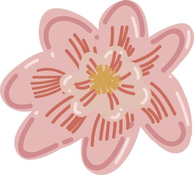 Beyaz izole arka planda el çizilmiş çiçek