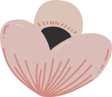 Beyaz izole arka planda el çizilmiş çiçek