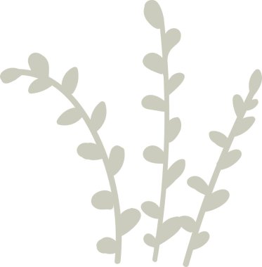 Beyaz izole arka planda el çizilmiş yaprakları