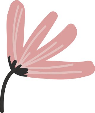 Beyaz izole arka planda el çizilmiş çiçek