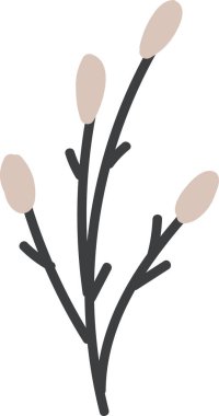 Beyaz izole arka planda el çizilmiş çiçekler