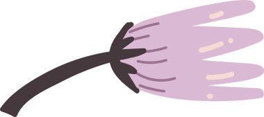 Beyaz izole arka planda el çizilmiş çiçek