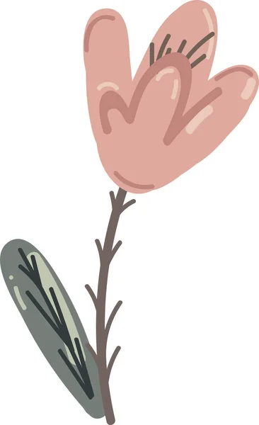 Handgezeichnete Blume Auf Dem Weißen Isolierten Hintergrund — Stockfoto