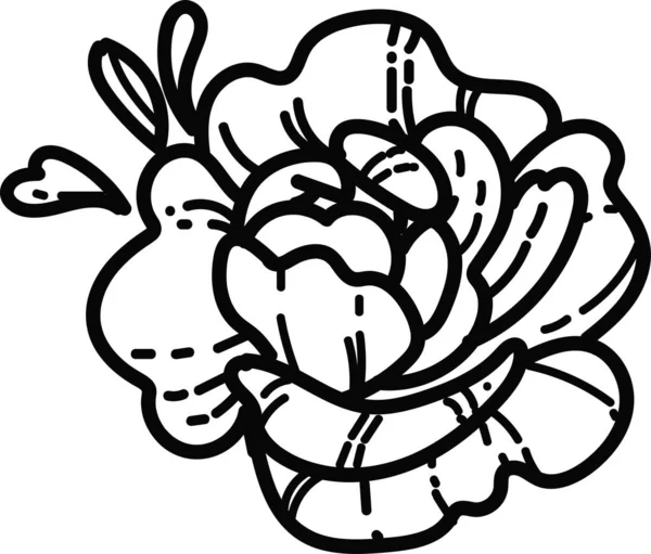 Мальована Квітка Білому Ізольованому Фоні — стокове фото