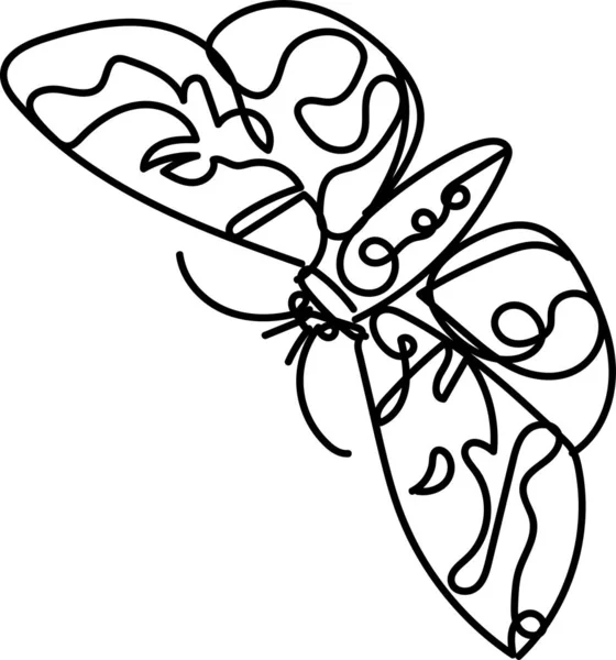Ručně Kreslené Motýlo Bílém Izolovaném Pozadí — Stock fotografie