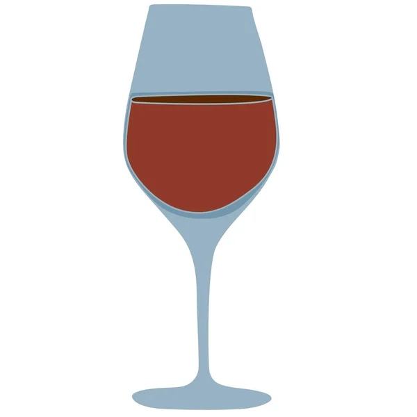 Illustrazione Del Bicchiere Vino Sullo Sfondo Bianco Isolato — Foto Stock